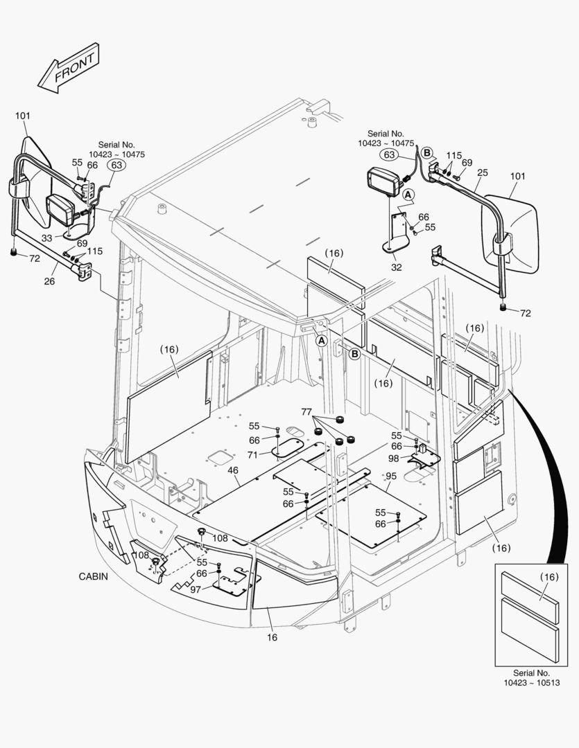 Схема 5720 CABIN(2) - BODY(WITHOUT ROOF)