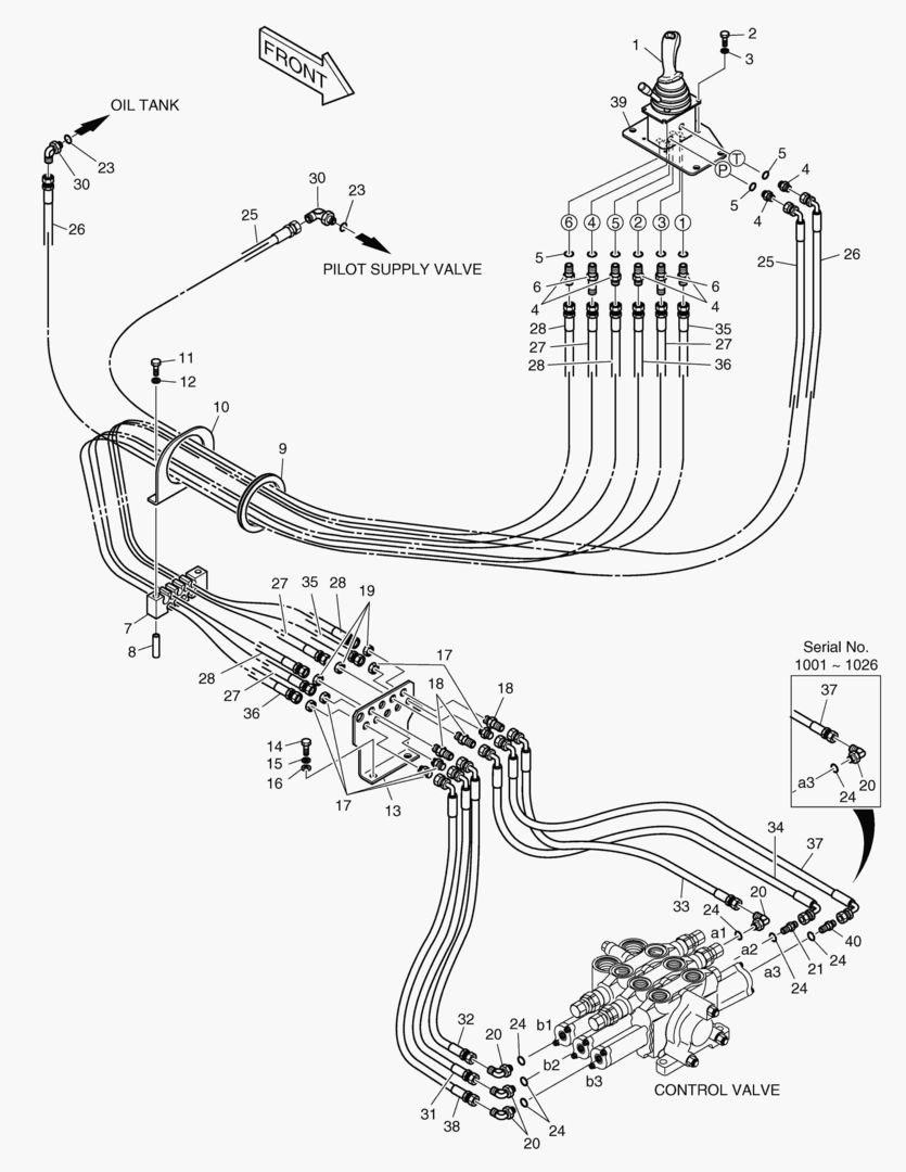 ТРУБОПРОВОД СЕРВОУПРАВЛЕНИЯ-3 КАТУШКИ