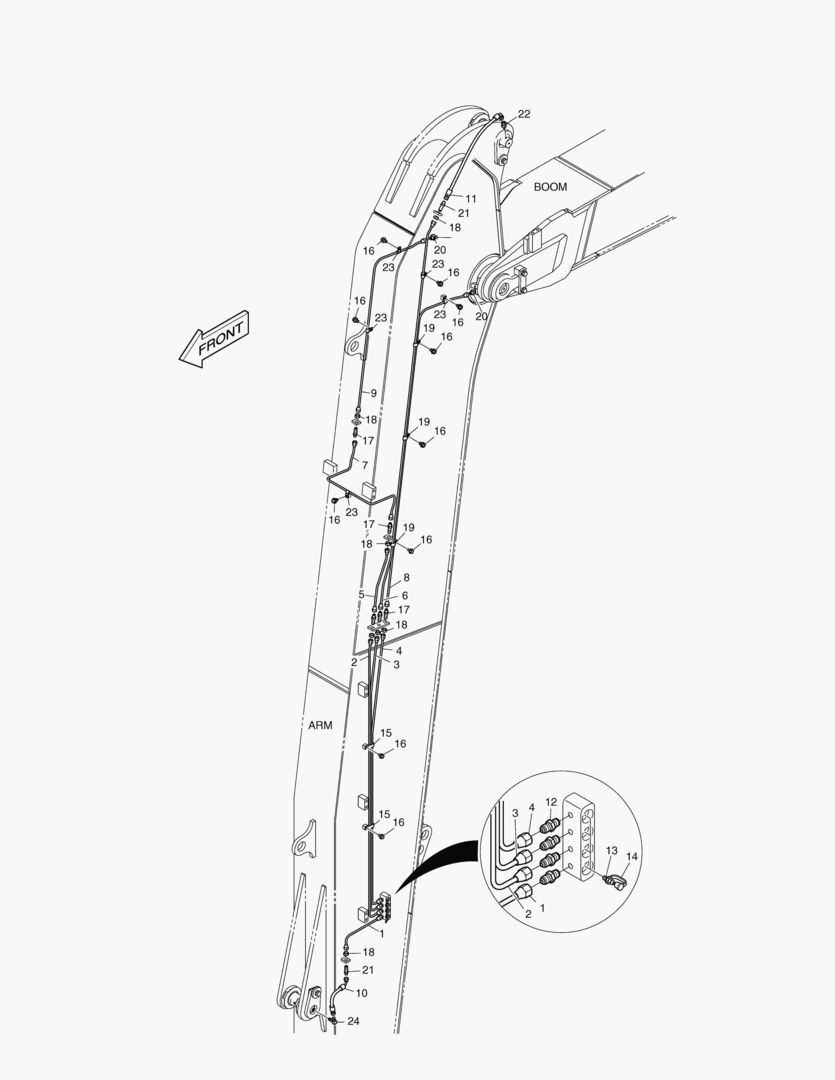 6830 LUBRICATION PIPING - ARM 6.2m [40001~40040]