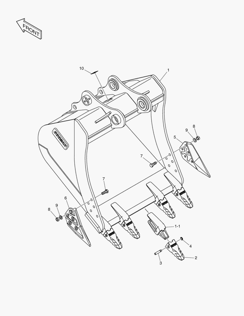 6641 BUCKET ASS`Y - 1.05mВі - H CLASS BUCKET FLAT [5902~]