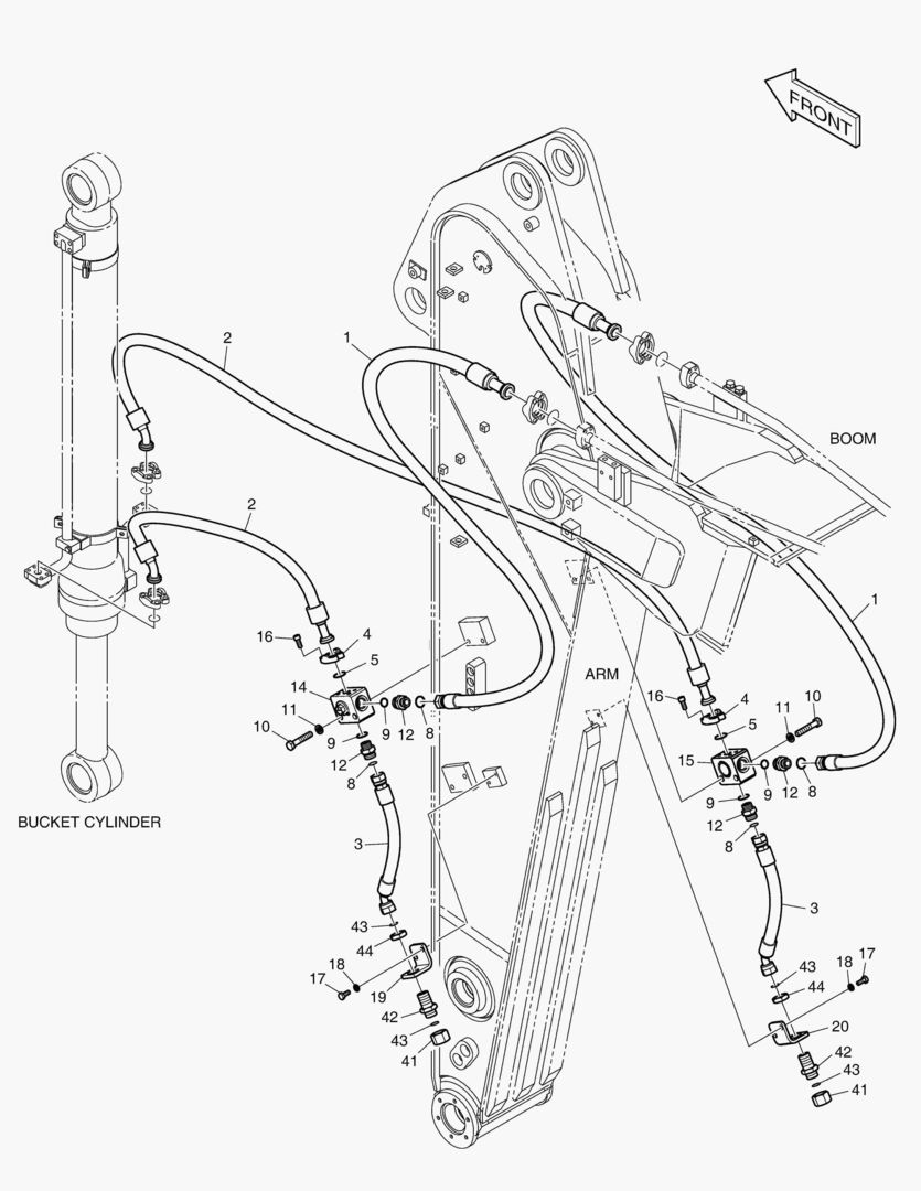 ГИДРОСИСТЕМА РУКОЯТИ - РУКОЯТЬ 2.4 м (ГРЕЙФЕРНЫЙ КОВШ)