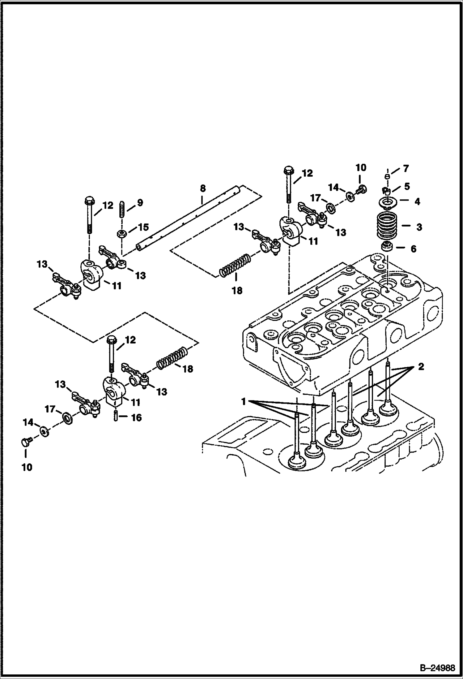 Схема КОРОМЫСЛО КЛАПАНА И КЛАПАНЫ