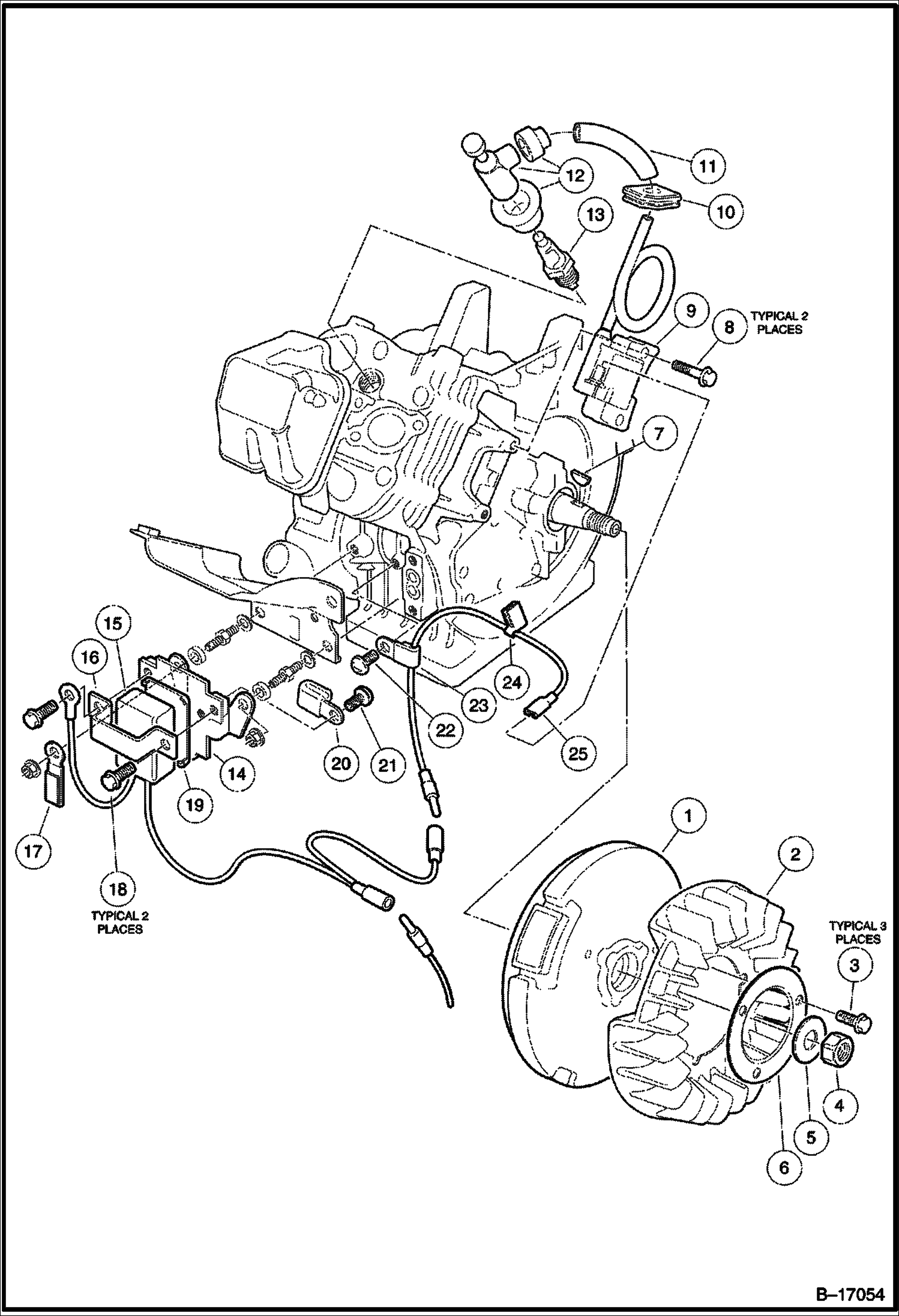 ДЕТАЛИ ЗАМКА ЗАЖИГАНИЯ И МАХОВИК (FE400 ДВИГАТЕЛЬ)