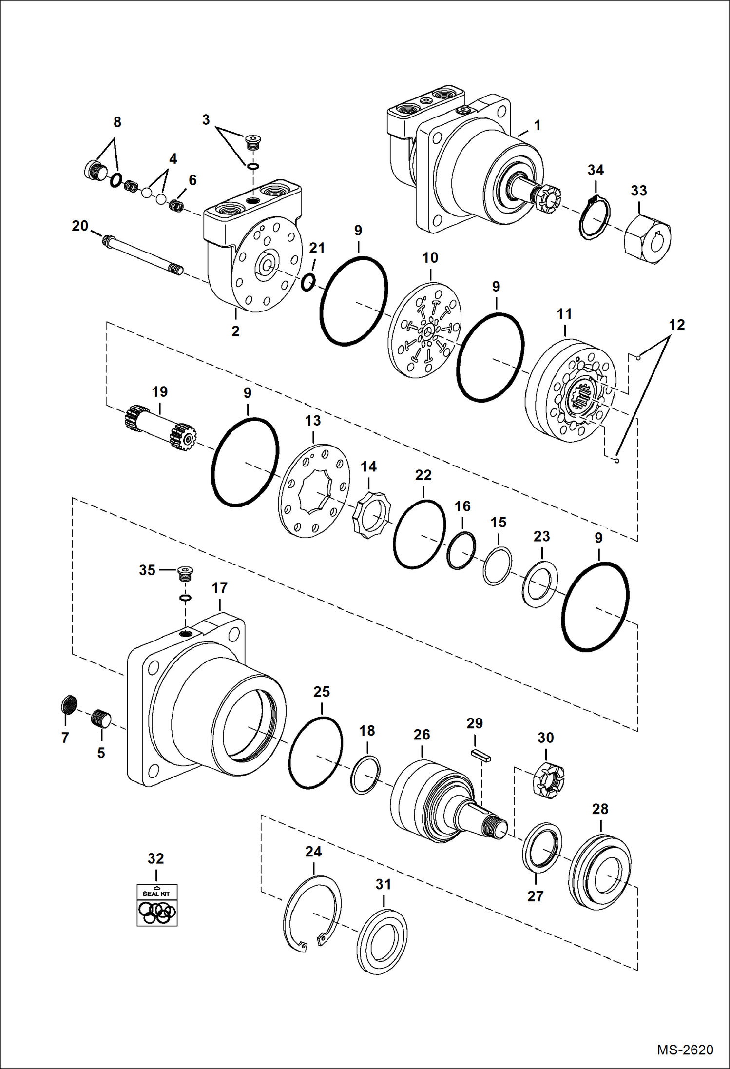 ЩЕТКА УГЛОВАЯ ПОВОРОТНАЯ (ГИДРАВЛИЧЕСКИЙ ДВИГАТЕЛЬ) (84-- 662700144 - 00300)