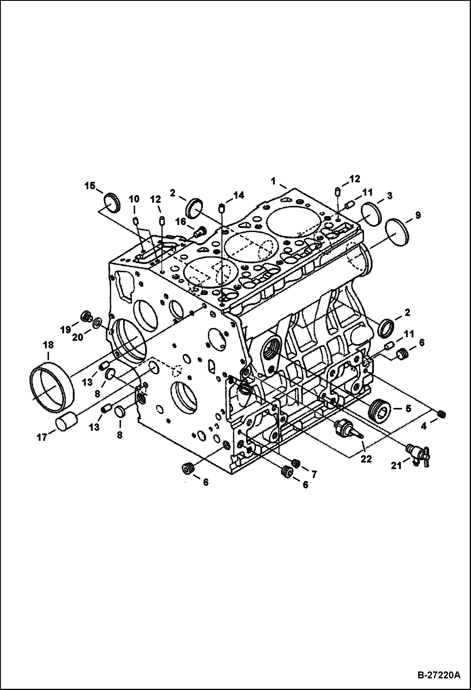 КРИВОШИПНАЯ КОРОБКА (KUBOTA D1005 TIER II) (СЕРИЙНЫЙ НОМЕР 538911001 И ВЫШЕ, 539011001 И ВЫШЕ)