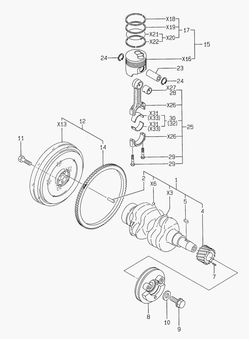 170 CRANKSHAFT & PISTON