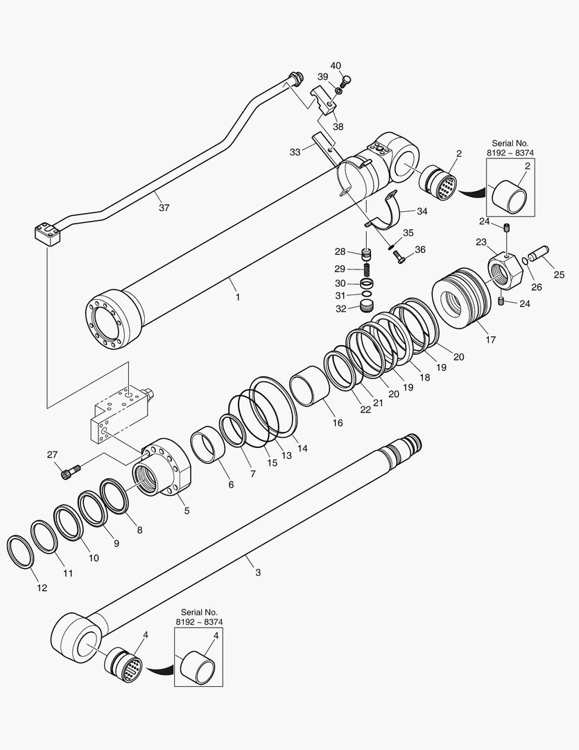 4441 ARM CYLINDER - ARM 2.1m(LOCK VALVE) [8192~]