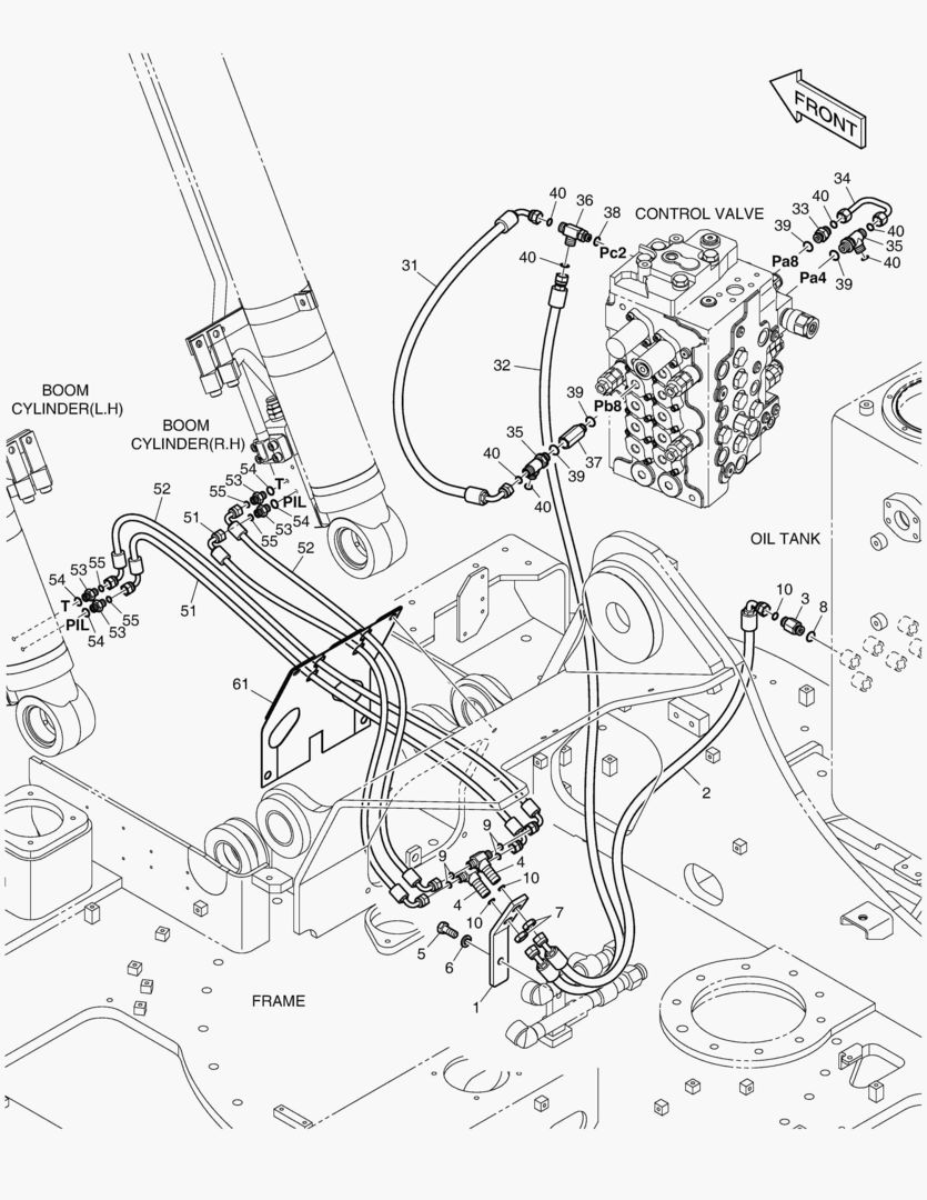 ТРУБОПРОВОД СЕРВОУПРАВЛЕНИЯ - ГИДРОЗАМОК СТРЕЛЫ