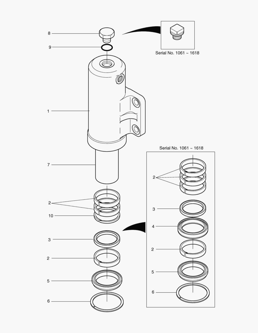 Спецтехника 4391 CHOCKING CYLINDER-L.H [1061~2107] - главное фото