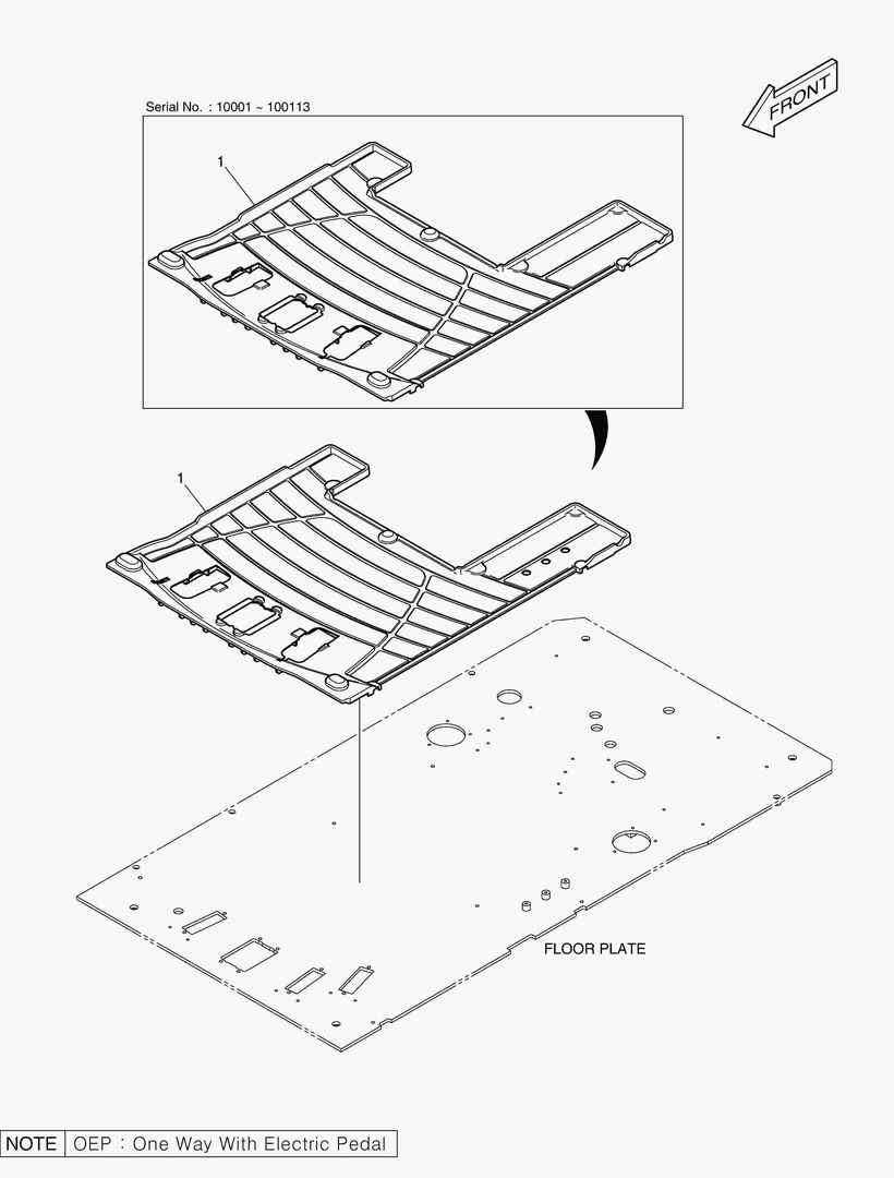 6340 FLOOR MAT - TWO WAY OR OEP(ROTATING)