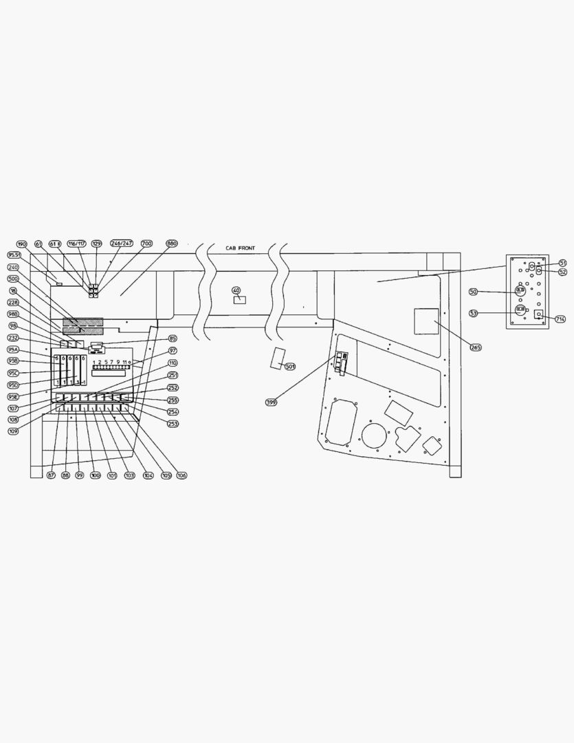 G062-9 ELECTRICAL SYSTEM; CAB INSIDE - LOWER