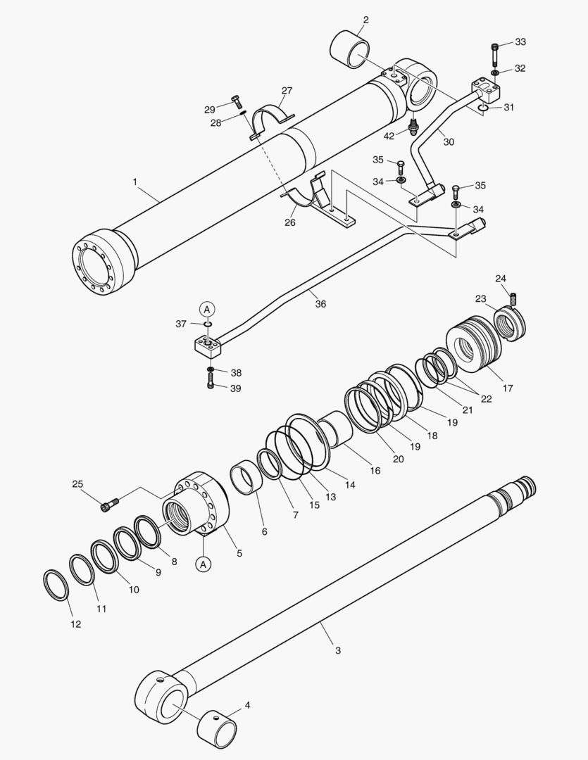 ЦИЛИНДР СТРЕЛЫ - ПРАВОСТОРОННИЙ