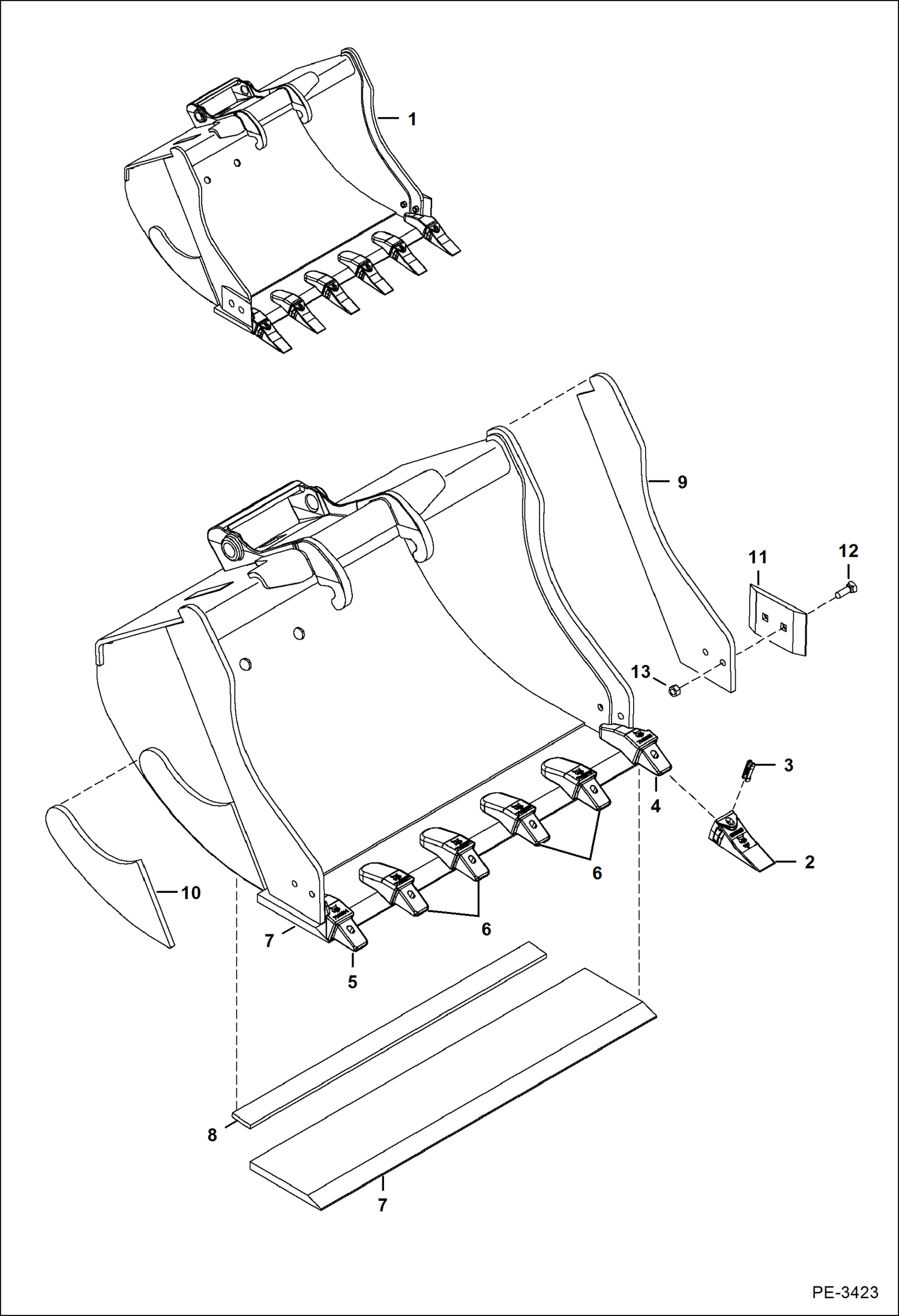 КОВШ (СМЕННЫЙ) (36-- ПРЕДНАЗНАЧЕННЫЙ ДЛЯ ТЯЖЕЛЫХ УСЛОВИЙ ЭКСПЛУАТАЦИИ) (337)