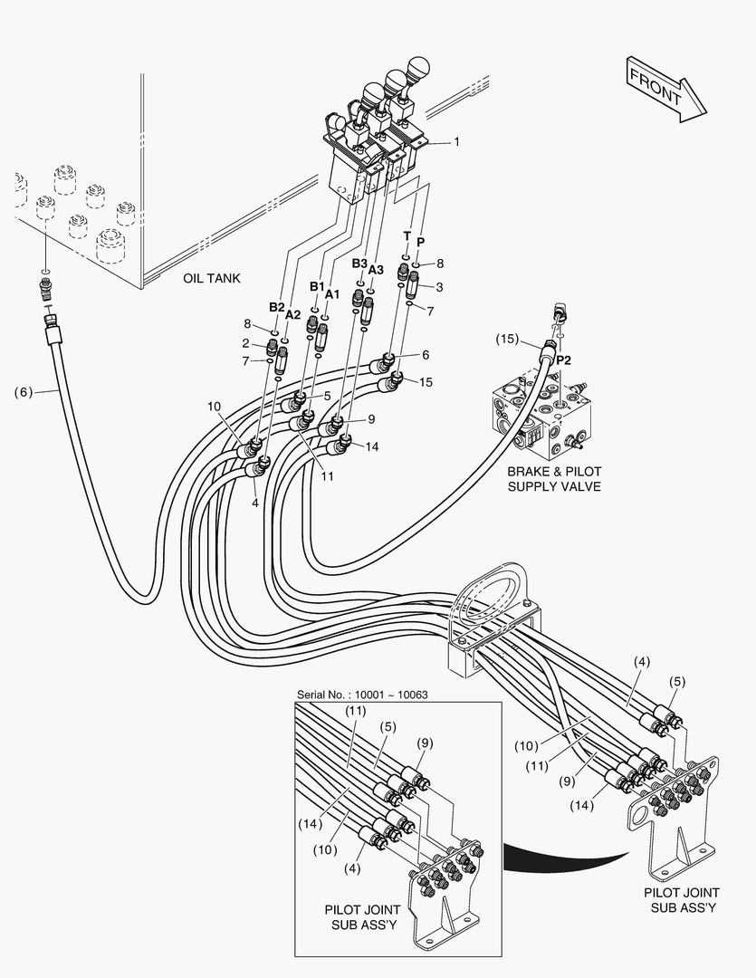 ТРУБОПРОВОД СЕРВОУПРАВЛЕНИЯ - ПАЛЕЦ + 3 КАТУШКИ