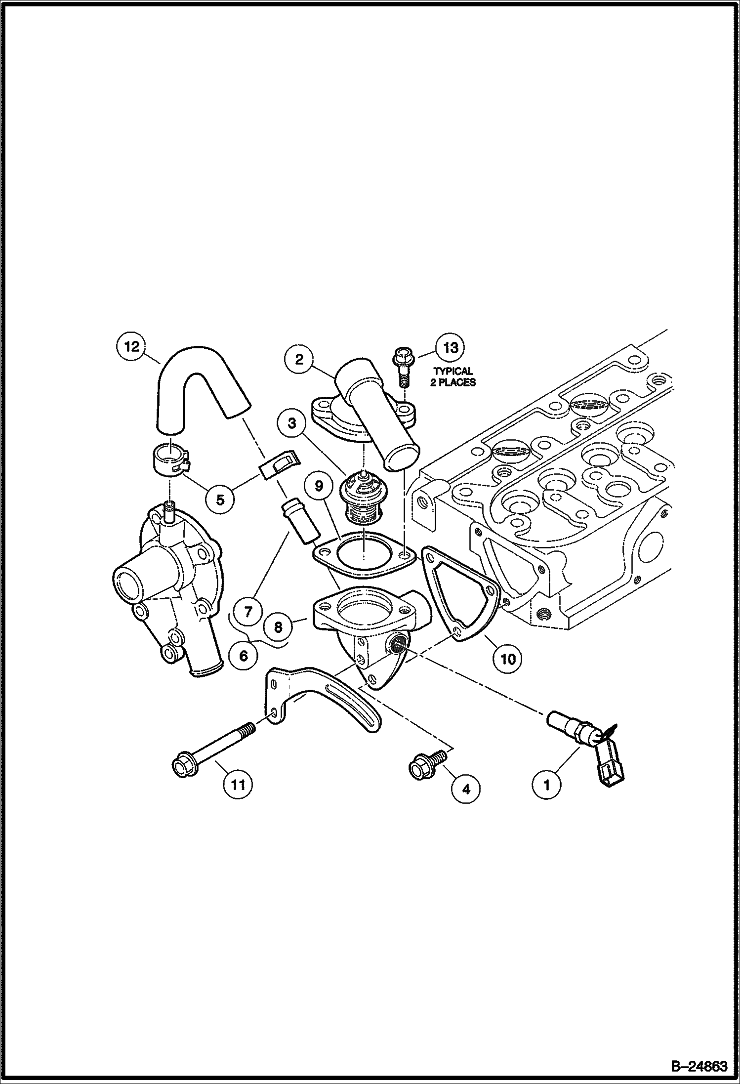 ВОДЯНОЙ ФЛАНЕЦ И ТЕРМОСТАТ ДИЗЕЛЬ