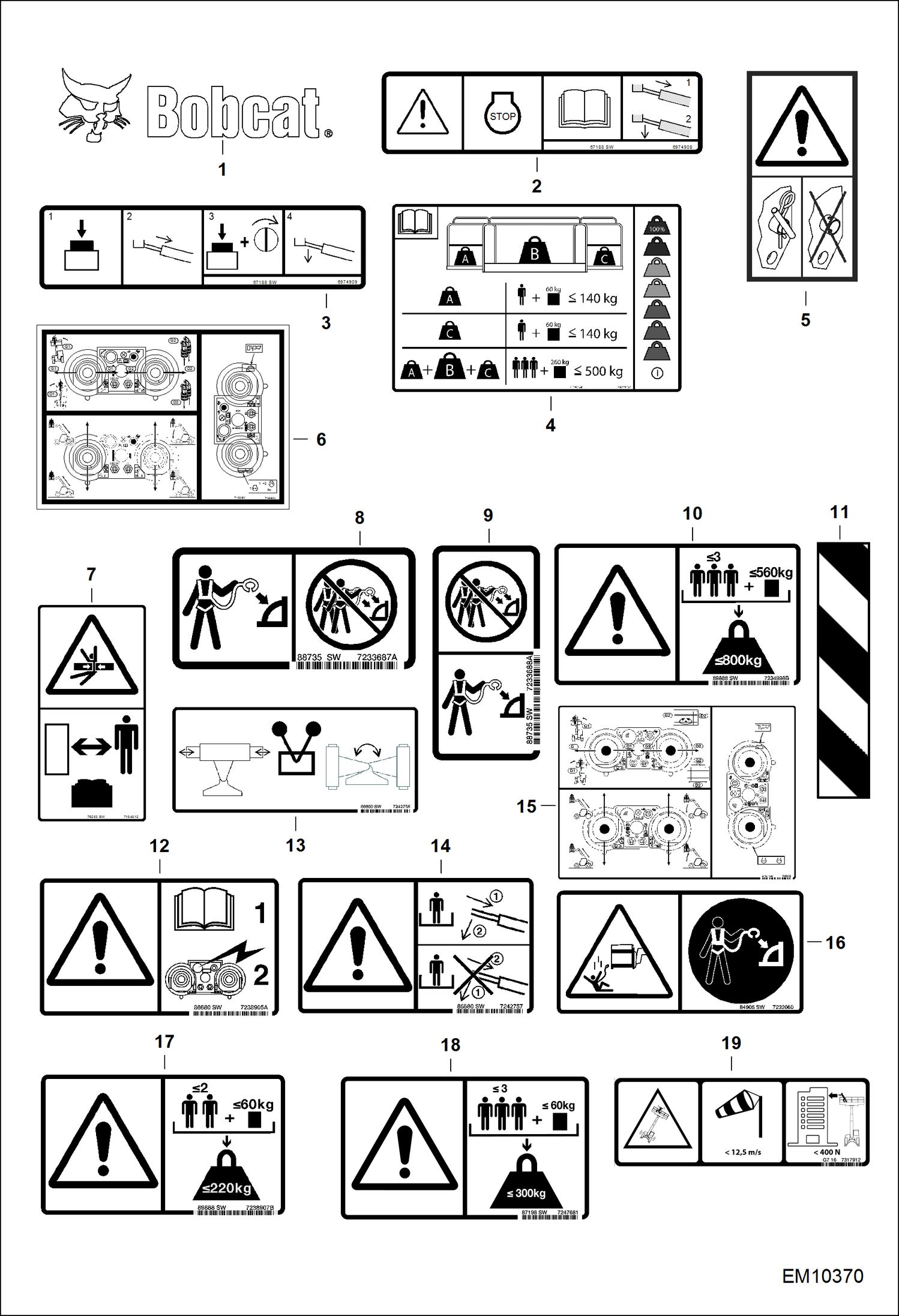 ОСНОВНАЯ ПЛАТФОРМА (ПРЕДУПРЕЖДАЮЩИЕ ТАБЛИЧКИ) (СЕРИЙНЫЙ НОМЕР A6SH00101, B35R00101, B38G00101, B3BP00101, B3BR00101 И ВЫШЕ)