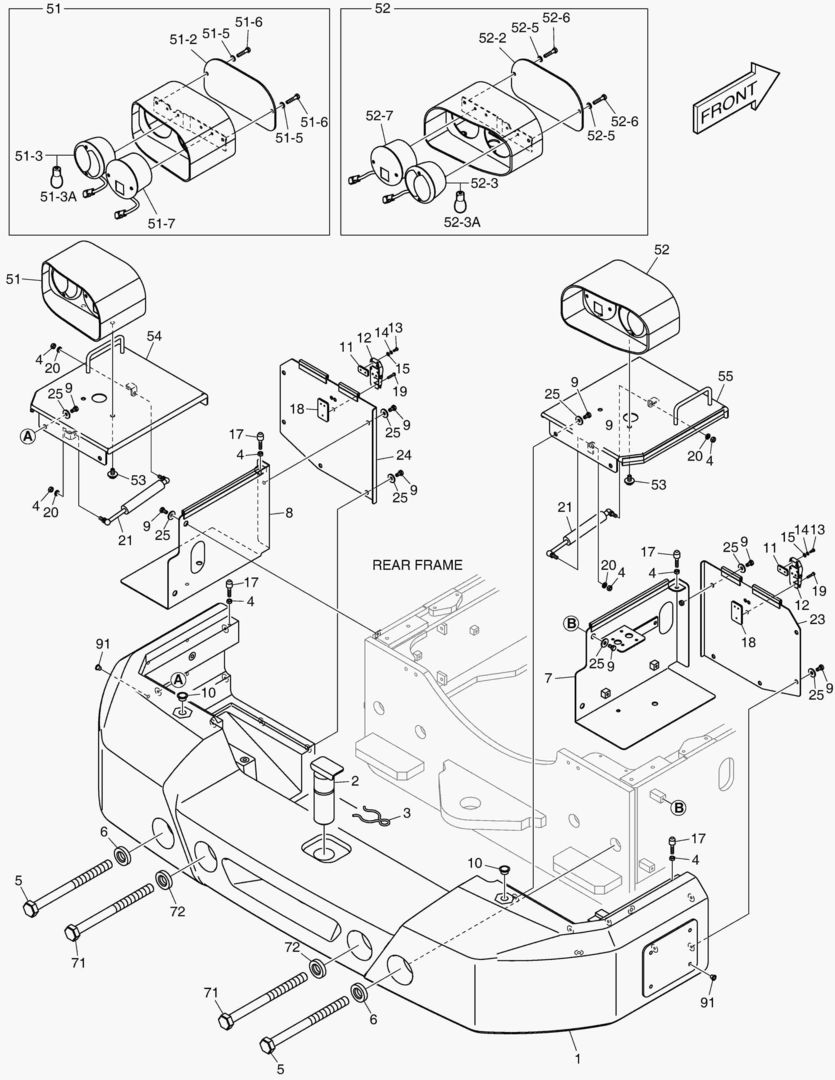 1550 COUNTER WEIGHT - REAR COMBINATION LAMP
