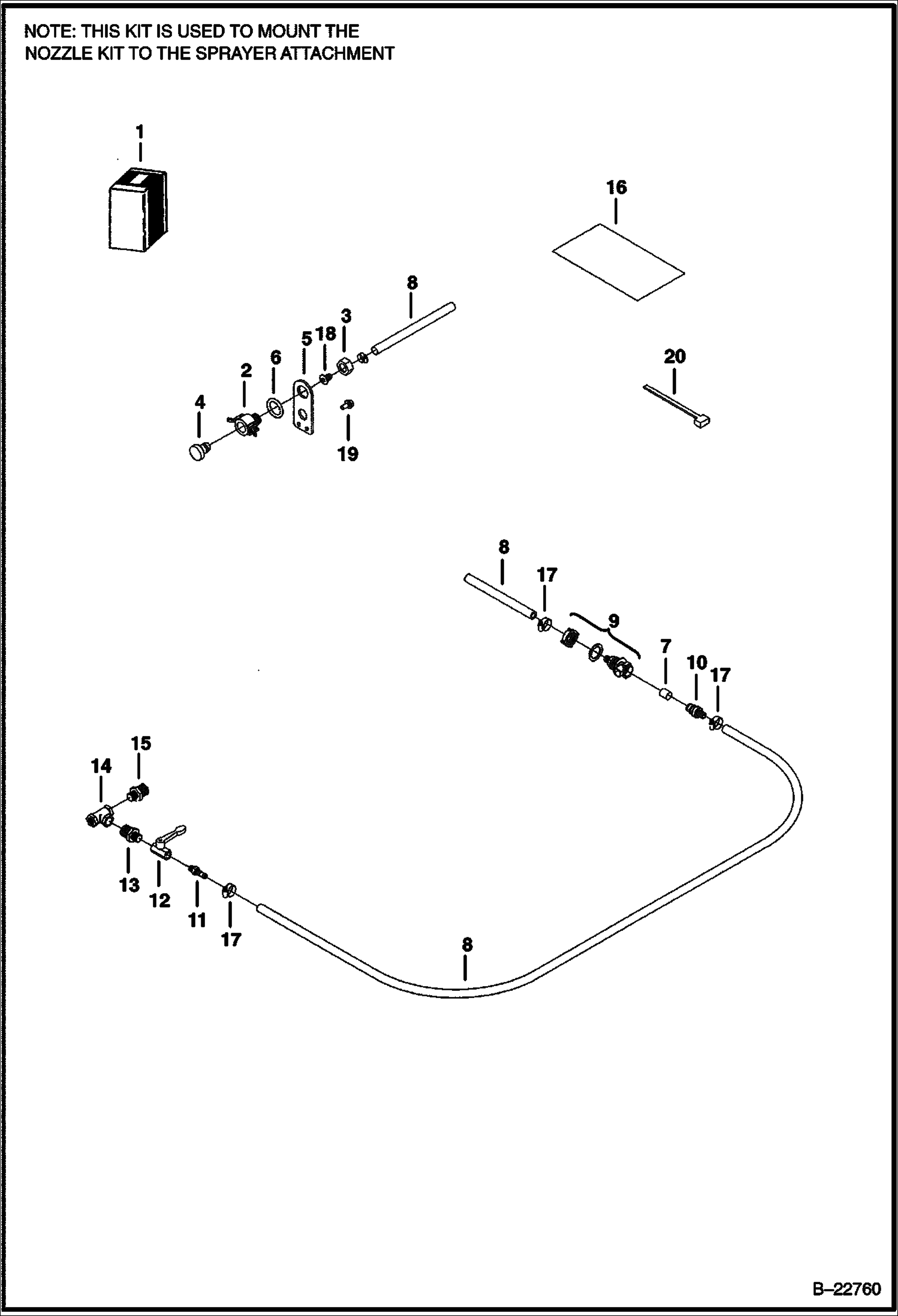РАСПЫЛИТЕЛЬ (КОМПЛЕКТ ДЛЯ ПРОКЛАДКИ ТРУБ) (75 GAL 0054) (80 GAL A7F2)