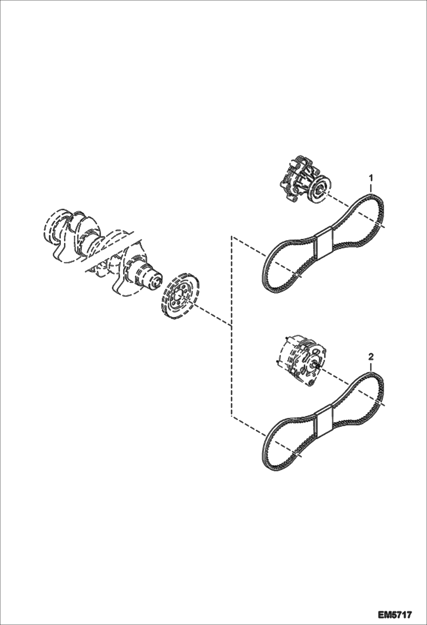 Схема ДВИГАТЕЛЬ И КРЕПЕЖНЫЕ ДЕТАЛИ (V-РЕМЕНЬ)
