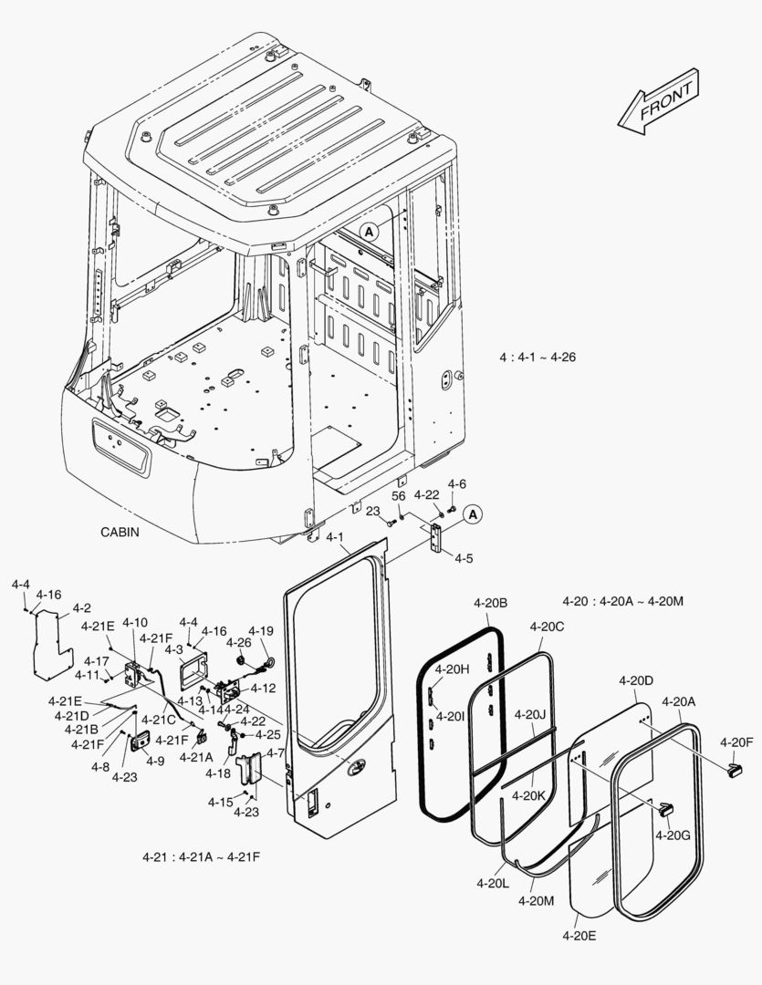 КАБИНА(3) - ДВЕРЬ В СБОРЕ(ЛЕВОСТОРОННИЙ)