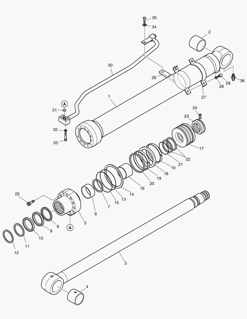Схема 4420 BOOM CYLINDER - L.H.(LOCK VALVE) [5001~8191]