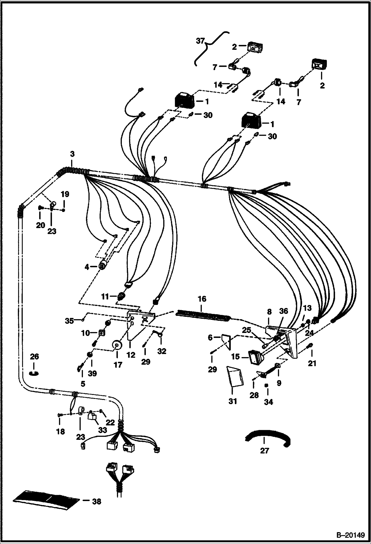 ЭЛЕКТРИЧЕСКАЯ СИСТЕМА КАБИНЫ (СЕРИЙНЫЙ НОМЕР 5084 11011 И ВЫШЕ) (СЕРИЙНЫЙ НОМЕР 5097 11001 И ВЫШЕ)
