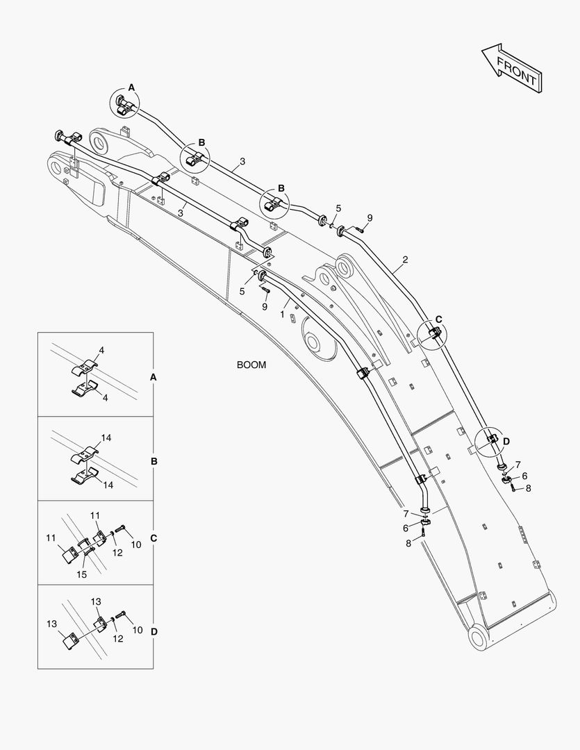 6320 BOOM PIPING - ONE & TWO WAY(BOOM 6.3m)