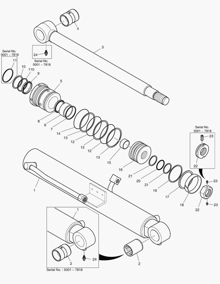 ЦИЛИНДР СТРЕЛЫ - ГИДРОЗАМОК
