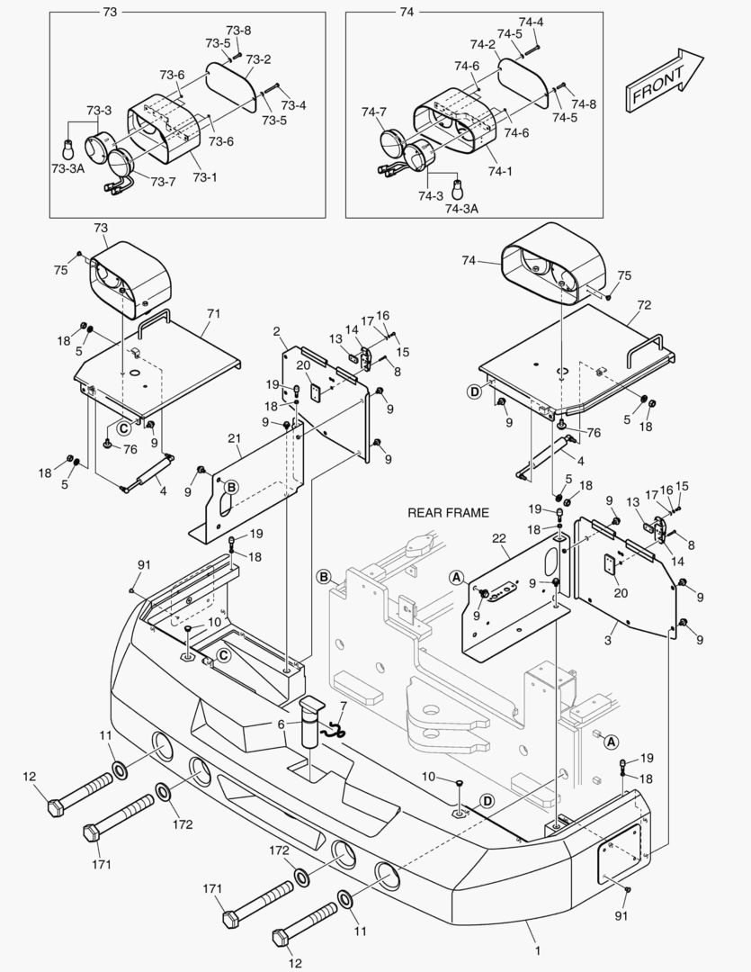 1570 COUNTER WEIGHT & REAR LAMP