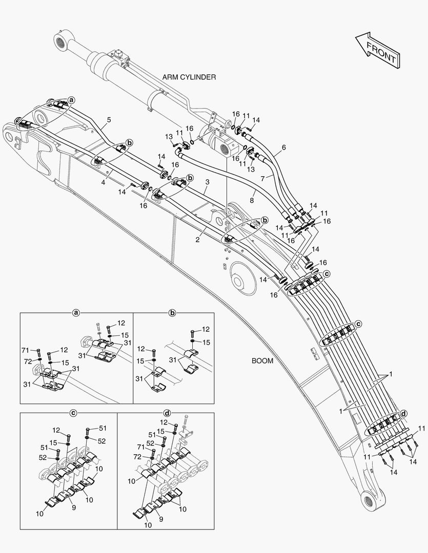6470 BOOM PIPING - BOOM 7.7m
