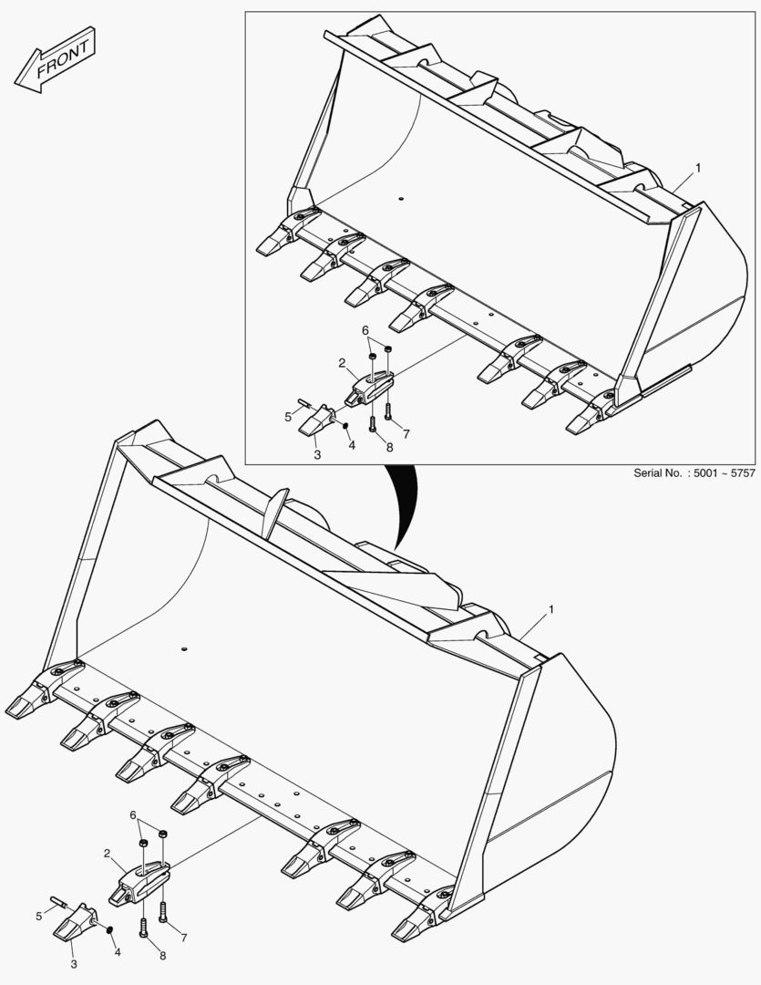 5380 BUCKET 4.3гЋҐ - TOOTH