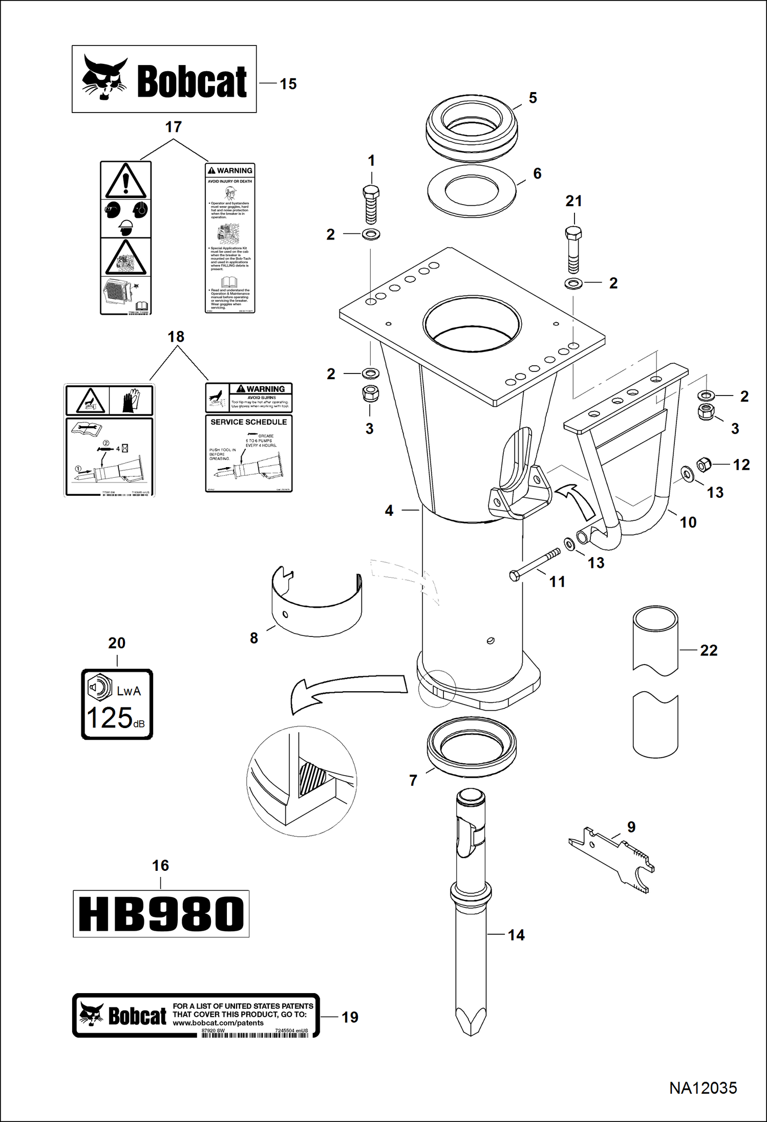 ГИДРОМОЛОТ (РАМА ШАССИ И КРЕПЕЖНЫЕ ДЕТАЛИ) (HB980 A00Y20001 И ВЫШЕ)