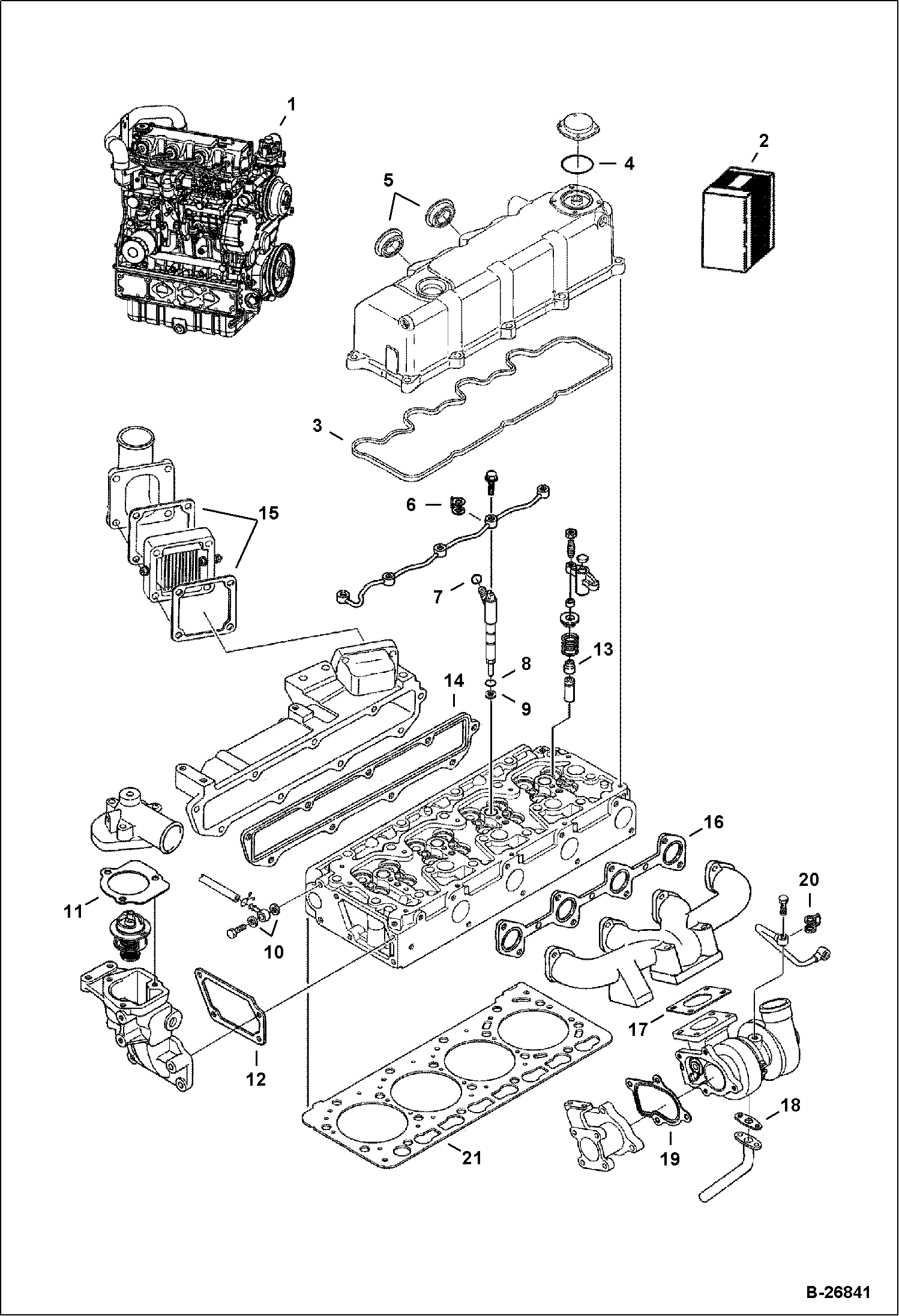 ДВИГАТЕЛЬ И КОМПЛЕКТ ДЕТАЛЕЙ ВЕРХНЕГО УПЛОТНИТЕЛЬНОГО КОЛЬЦА (V3300 DI T KUBOTA)