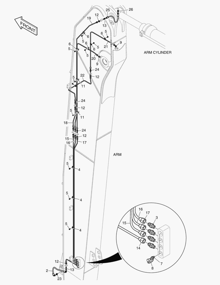 ТРУБОПРОВОД СМАЗОЧНОЙ СИСТЕМЫ - РУКОЯТЬ 7 м