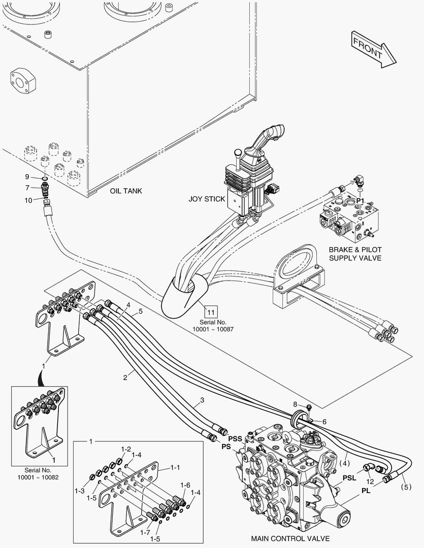 ТРУБОПРОВОД СЕРВОУПРАВЛЕНИЯ - 2 КАТУШКИ