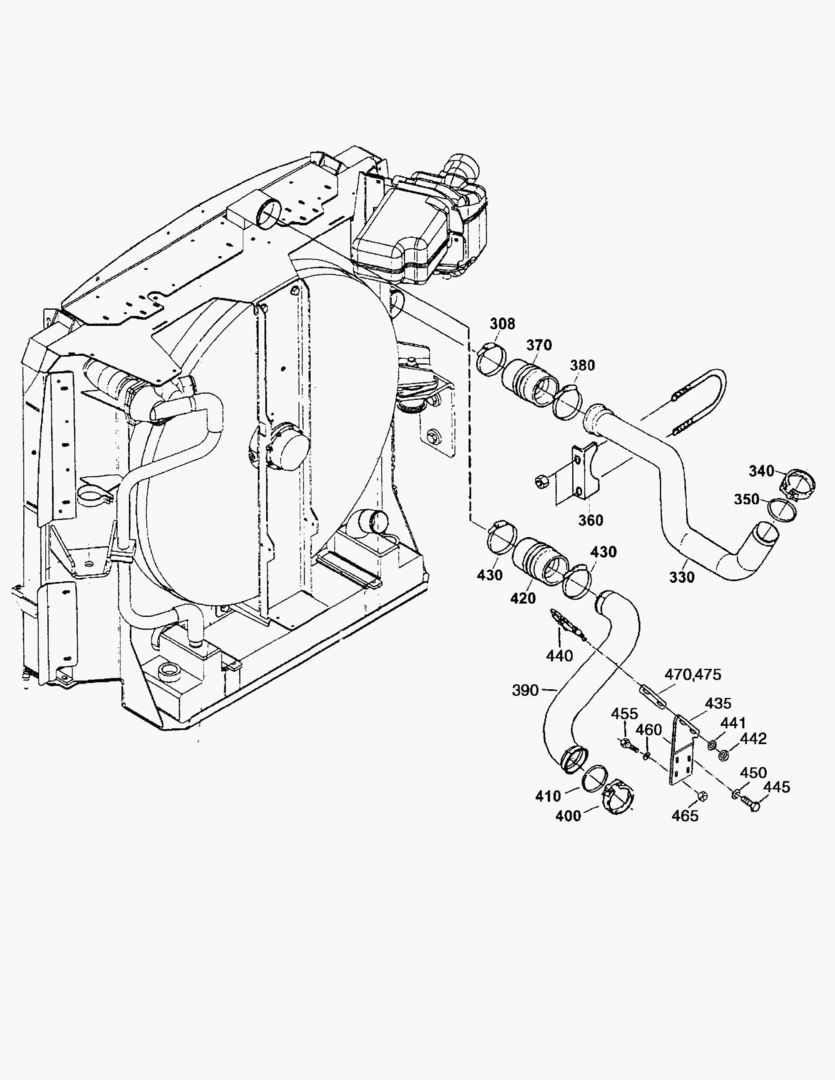 Схема G010-4 PIPES FOR CHARGE AIR COOLER