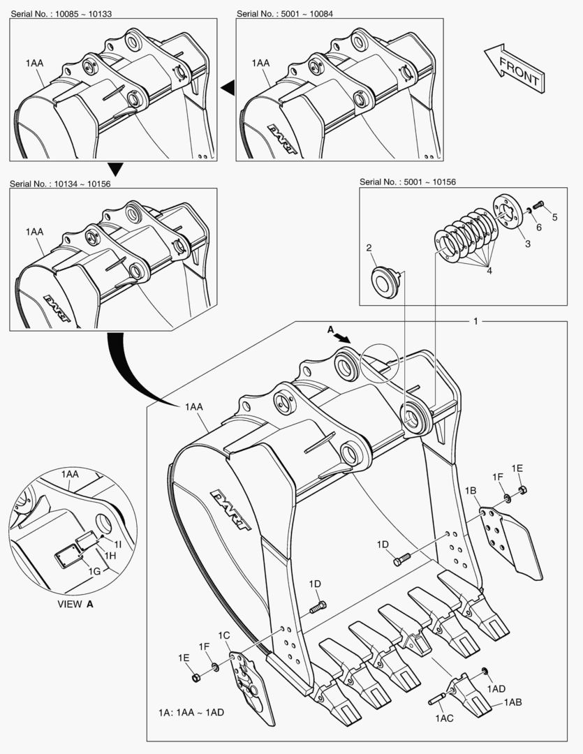 6560 BUCKET ASS`Y - 1.79mВі(57`) - SIDE PIN [5001~10168]