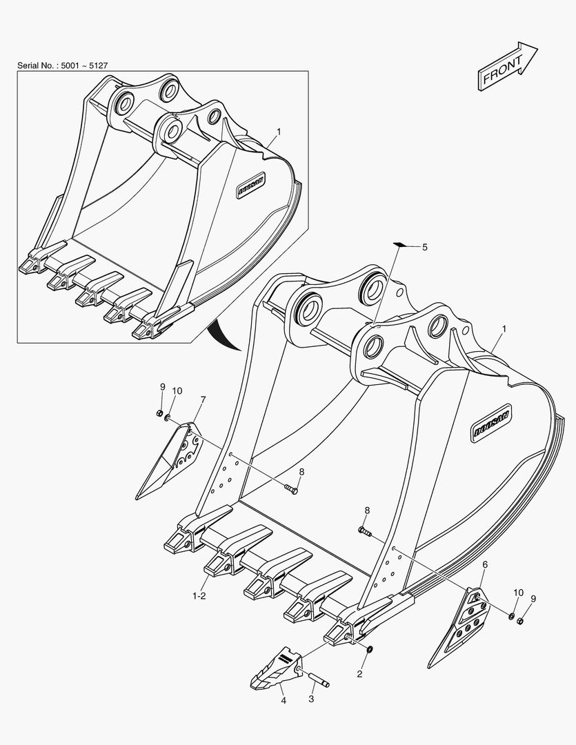Схема 7150 BUCKET ASS`Y - 3.42mВі - H CLASS