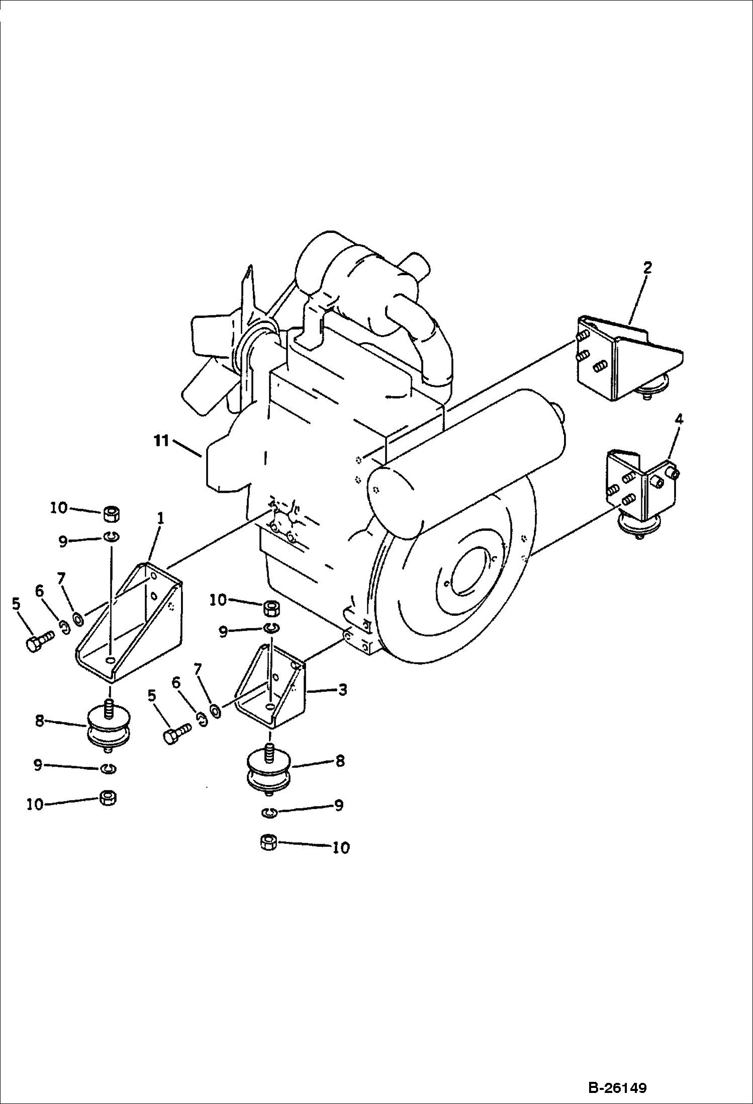 Схема ЗАПАСНЫЕ ЧАСТИ ДЛЯ МОНТАЖА ДВИГАТЕЛЯ