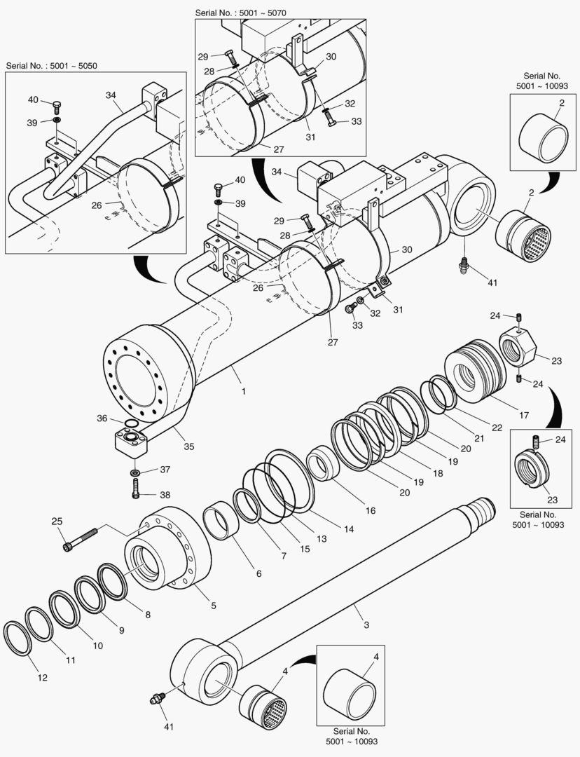 4350 BOOM CYLINDER - L.H(LOCK VALVE) [5001~10225]