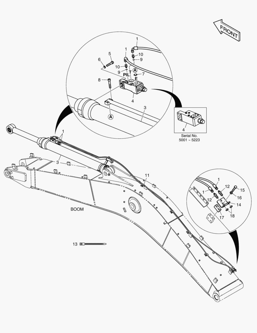 ГИДРОЗАМОК ТРУБОПРОВОДА РУКОЯТИ - СТРЕЛА 5.6 м