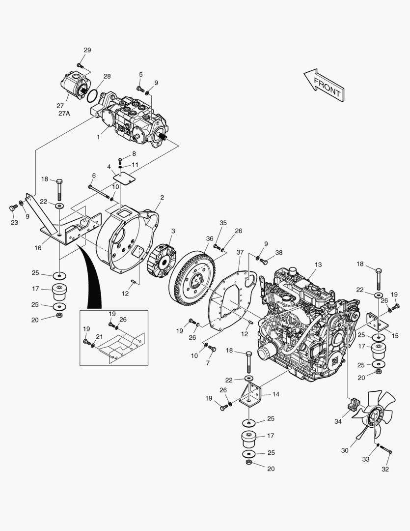 2100 ENGINE & PUMP MOUNTING