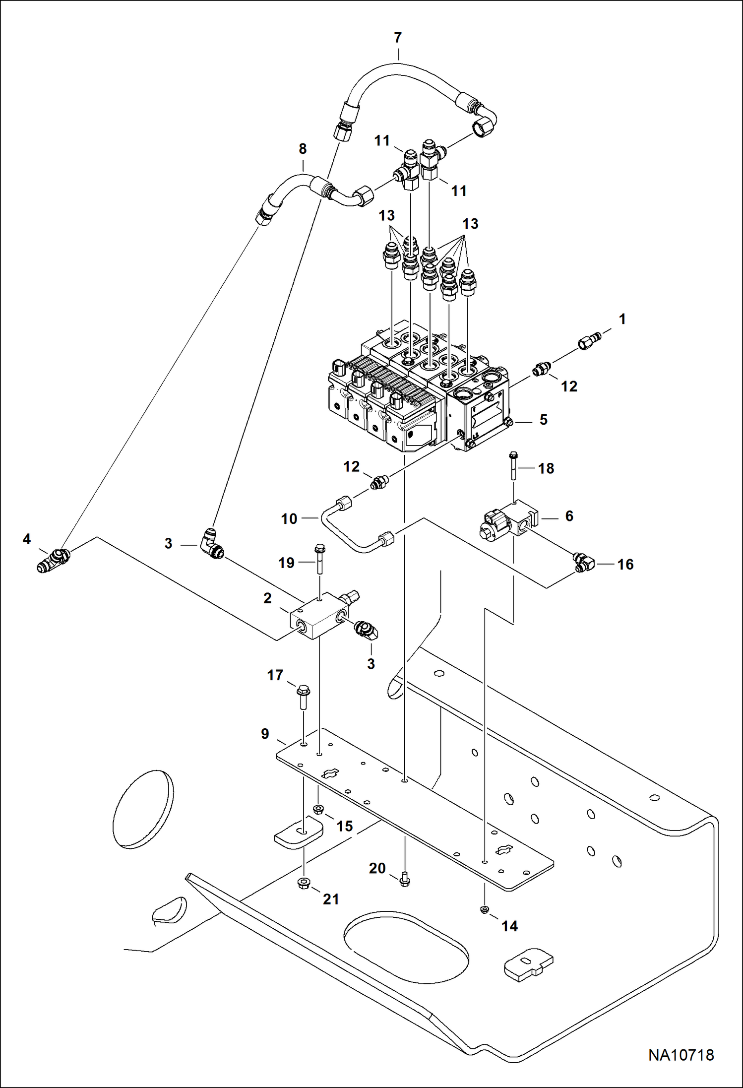 СХЕМА ГИДРАВЛИЧЕСКОЙ СИСТЕМЫ (РЕГУЛИРУЮЩИЙ КЛАПАН) (БЕЗ ФУНКЦИИ ВЫРАВНИВАНИЯ) (СЕРИЙНЫЙ НОМЕР B3KS11001 И ВЫШЕ)
