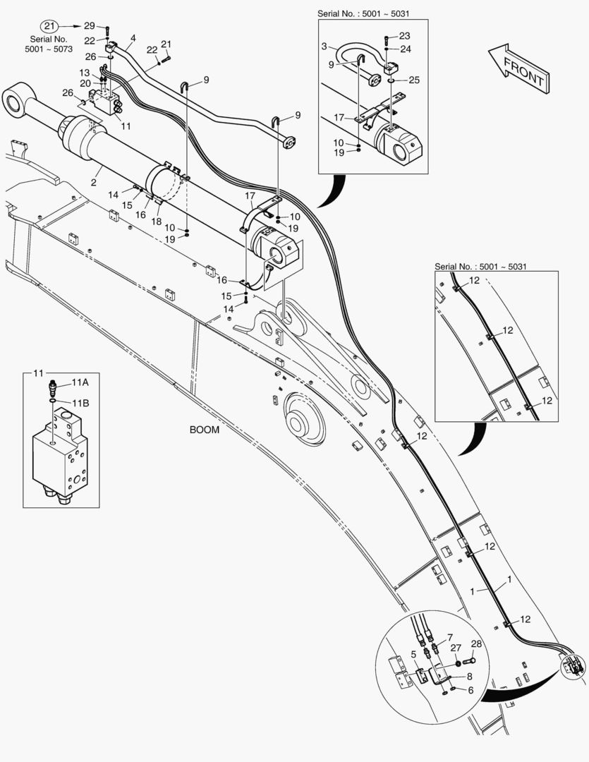 ГИДРОЗАМОК ТРУБОПРОВОДА РУКОЯТИ - СТРЕЛА 7.7 м