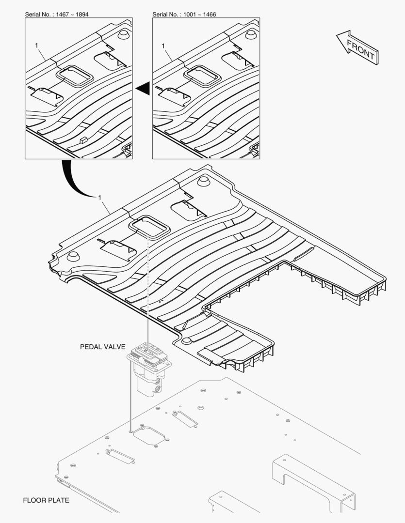 КОВРИК НА ПОЛУ КУЗОВА - 2 ПЕДАЛИ