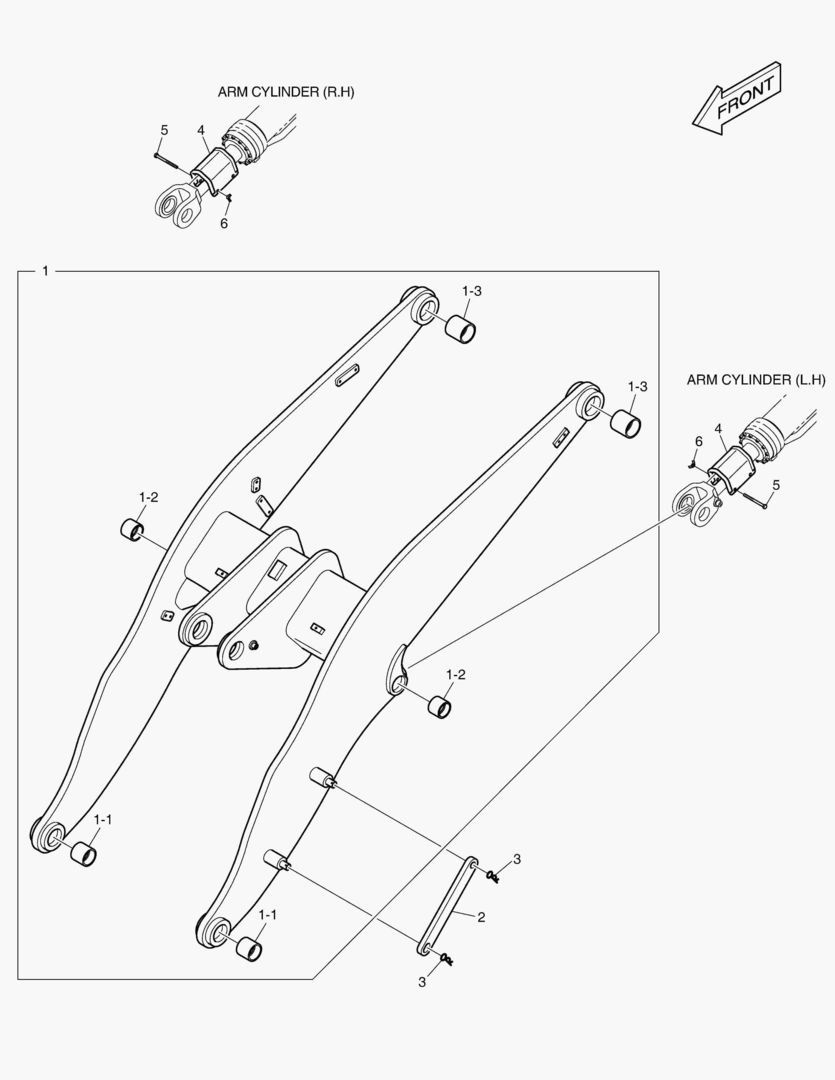 Схема РУКОЯТЬ ПОГРУЗЧИКА - ДЛИННАЯ СТРЕЛА