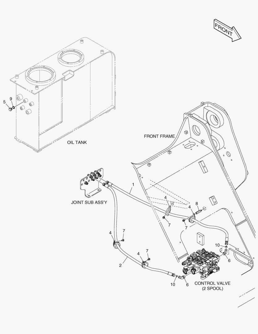 Схема ТРУБОПРОВОД СЕРВОУПРАВЛЕНИЯ - 2 КАТУШКИ