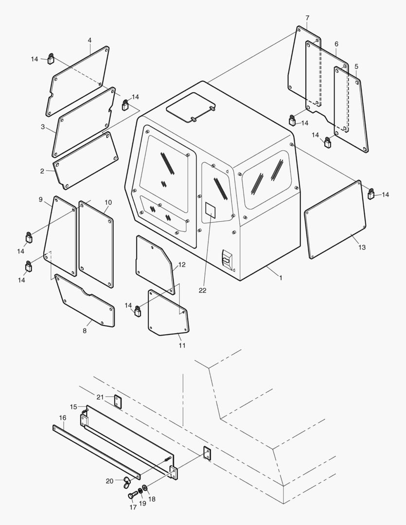 ЗАЩИТНОЕ ОГРАЖДЕНИЕ ОКНА КАБИНЫ В СБОРЕ