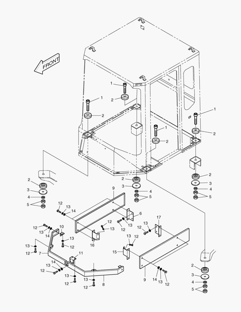 1350 CAB MOUNTS & COVER ASS`Y [1001~1068]