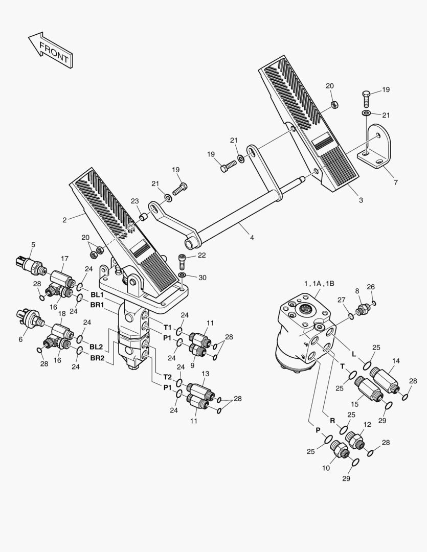1220 BRAKE PEDAL VALVE & STEER UNIT